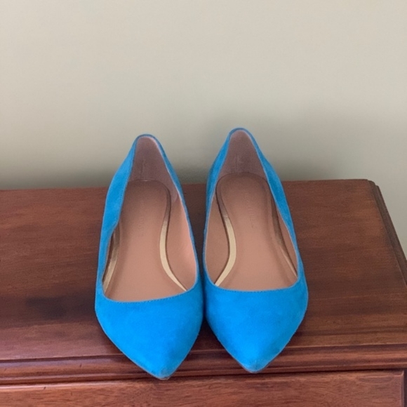 bright blue ballet flats